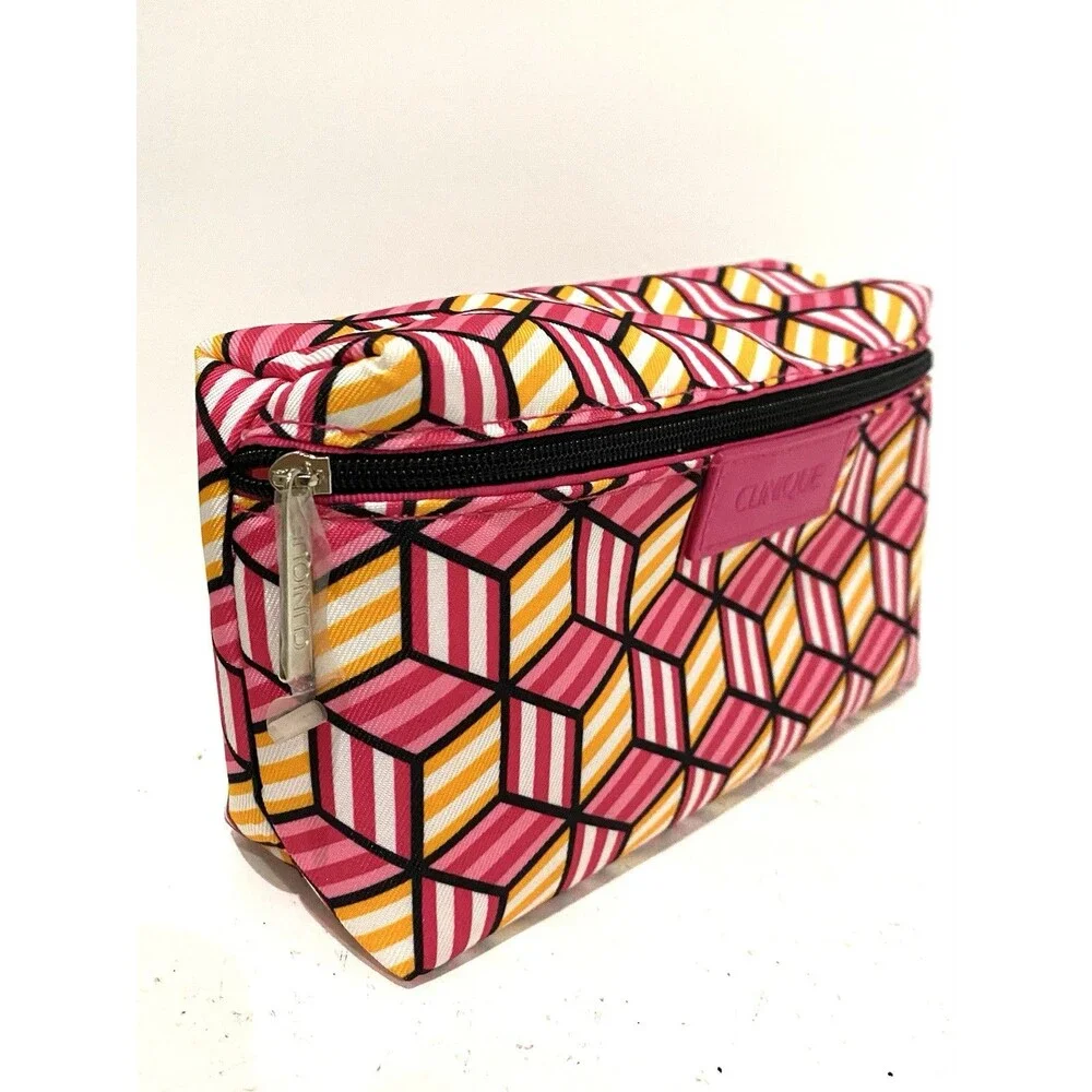 Clinique Pink Makeup Bag Cosmetic Pouch Travel Organizer Beauty Items Case
